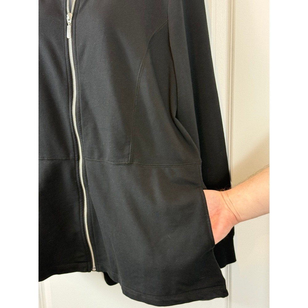Denim Company Black Full Zip Cardigan Jacket Womens L Long Sleeve Large - Picture 8 of 10